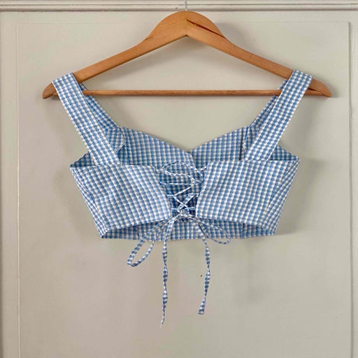Crop top vichy en coton