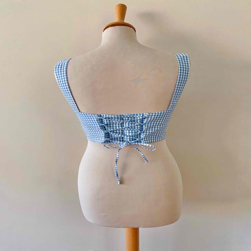 Crop top vichy en coton