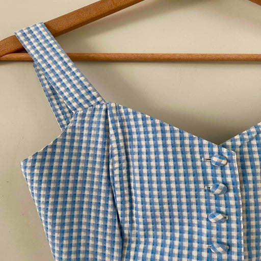 Crop top vichy en coton