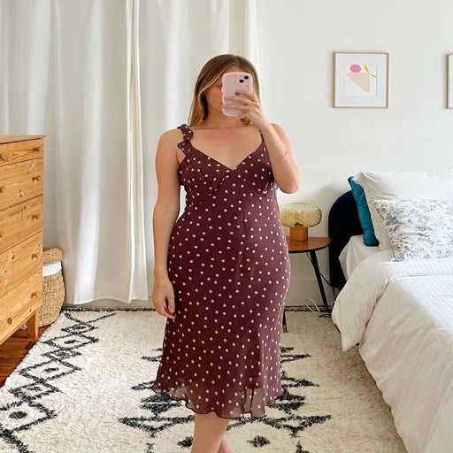 Robe midi à pois