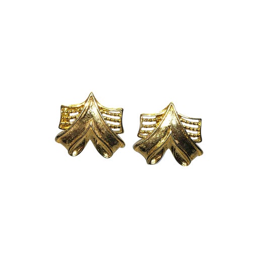 Golden metal earrings