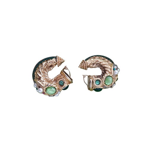 Gold metal hoop earrings