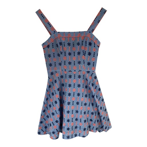 Mini robe brodée en coton