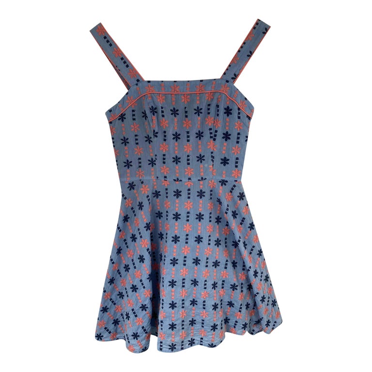 Mini robe brodée en coton