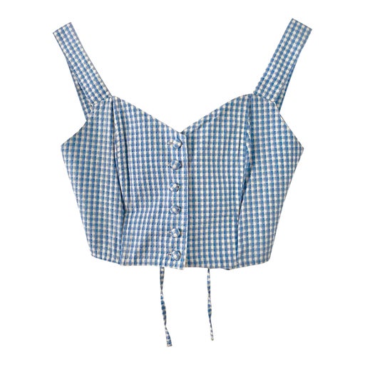Cotton gingham crop top