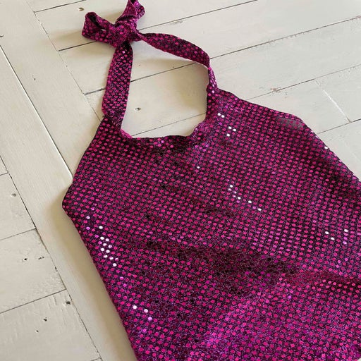 Sequin open back top