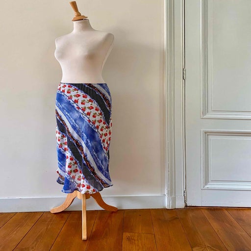 Patchwork midi skirt