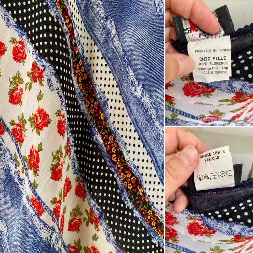 Patchwork midi skirt