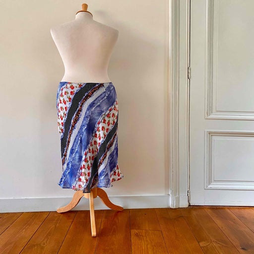 Patchwork midi skirt
