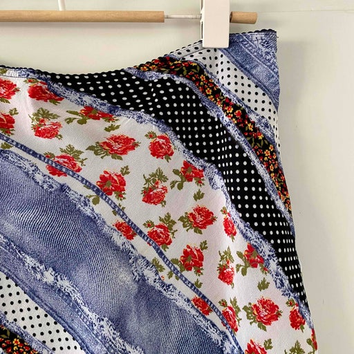 Patchwork midi skirt