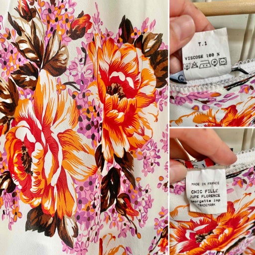 Floral midi skirt