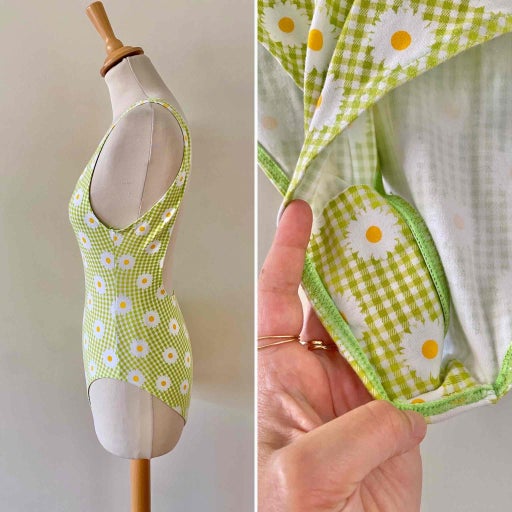 Gingham and flower bodysuit