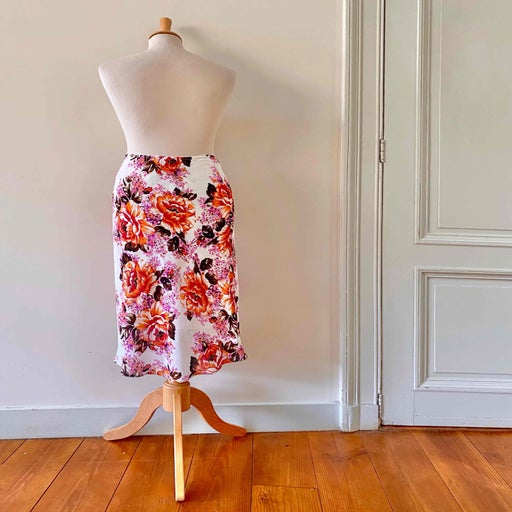 Floral midi skirt