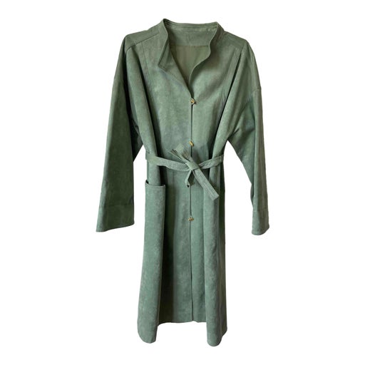 Suede trench coat