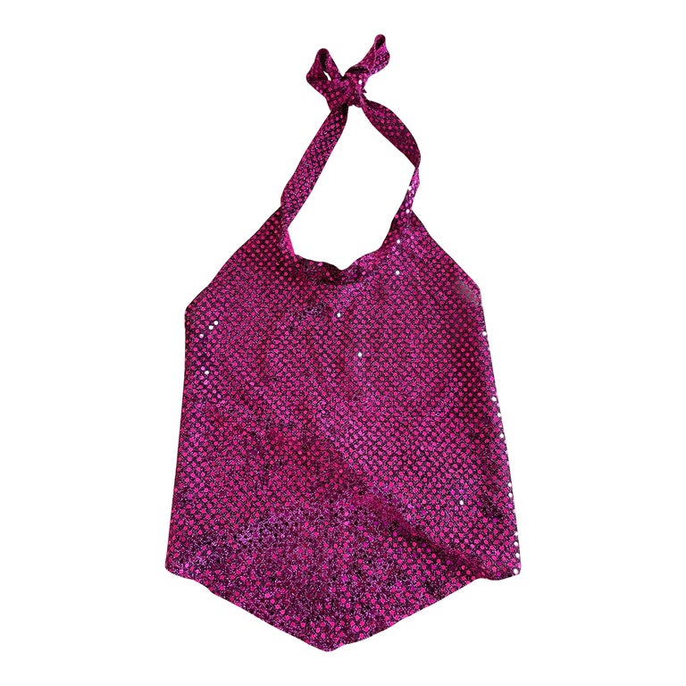Sequin open back top