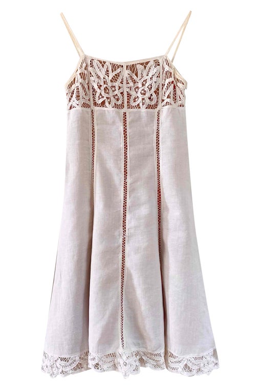 Embroidered linen dress
