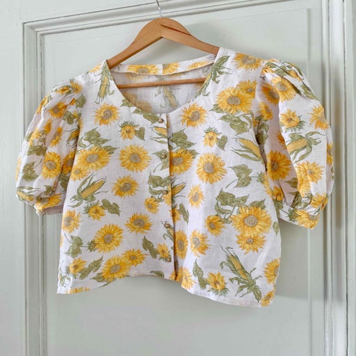 Austrian blouse in linen and white viscose