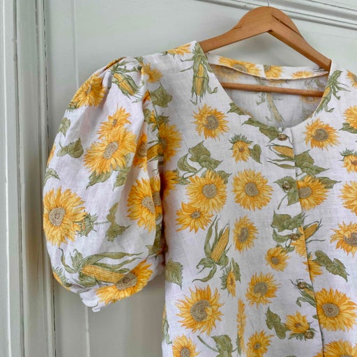 Austrian blouse in linen and white viscose