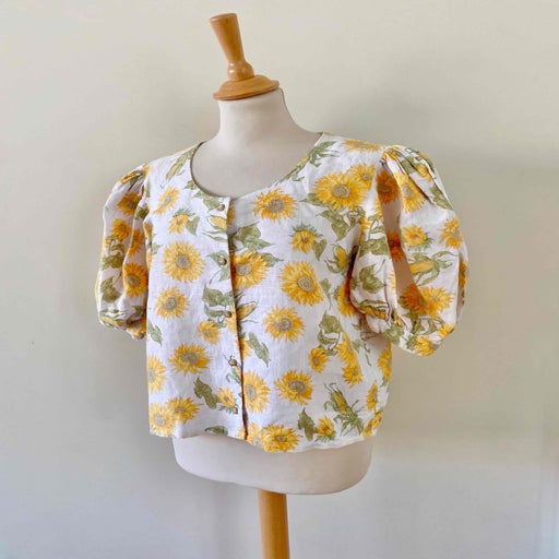 Austrian blouse in linen and white viscose