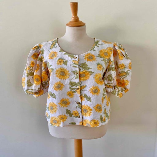 Austrian blouse in linen and white viscose