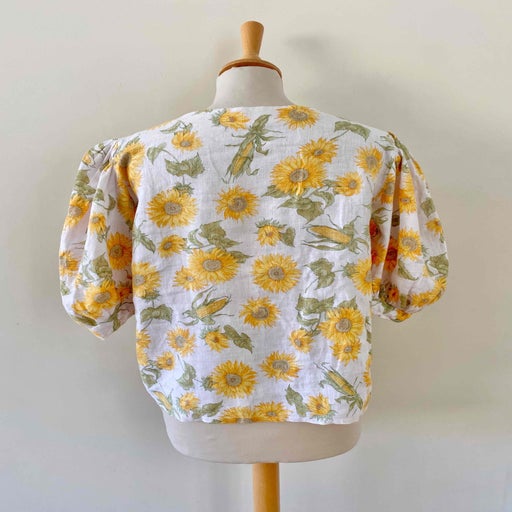 Austrian blouse in linen and white viscose