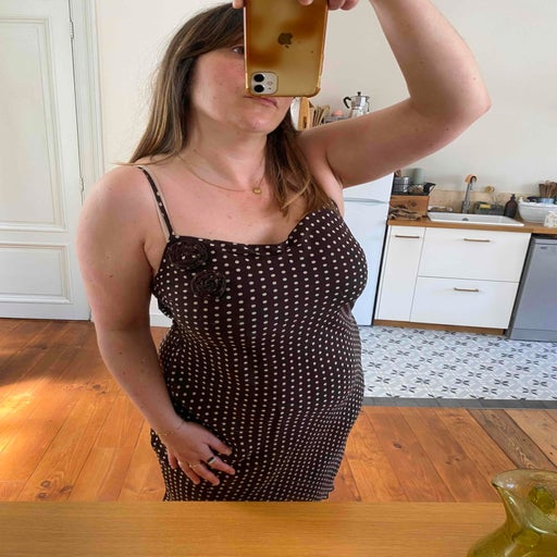 Polka dot slip dress
