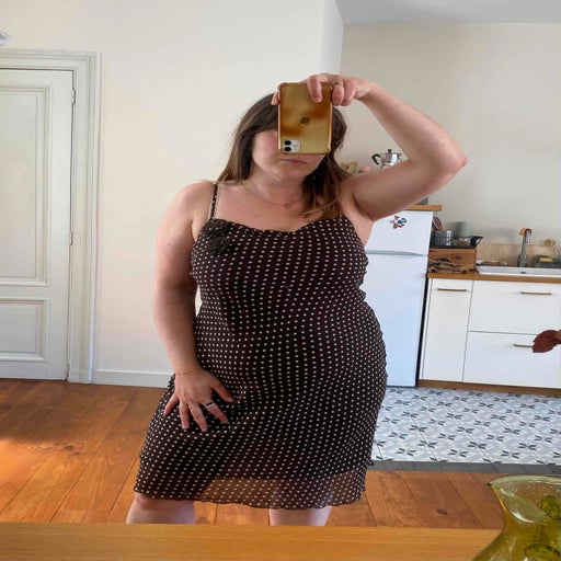 Polka dot slip dress
