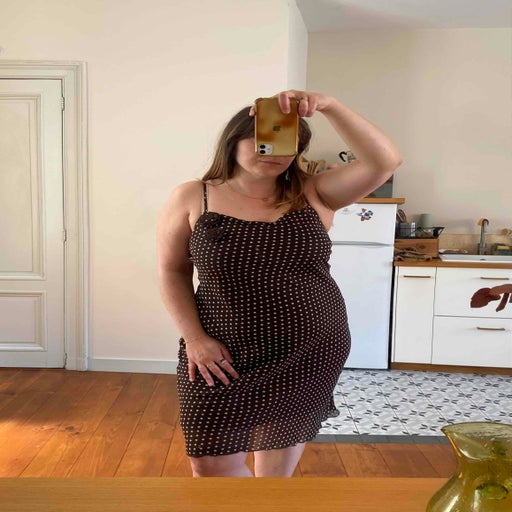 Polka dot slip dress