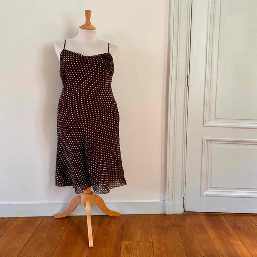 Polka dot slip dress