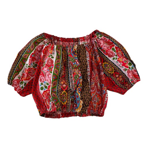 Crop top provençal en coton