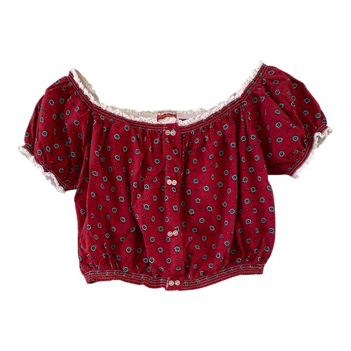 Crop top provençal en coton