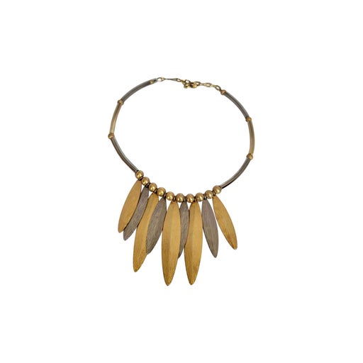 Gold and silver metal necklace