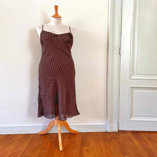 Polka dot slip dress