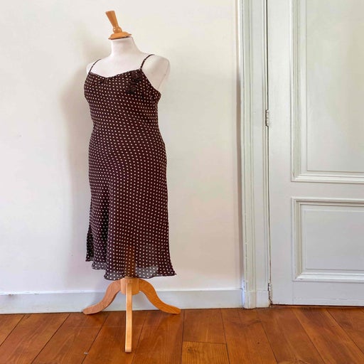 Polka dot slip dress
