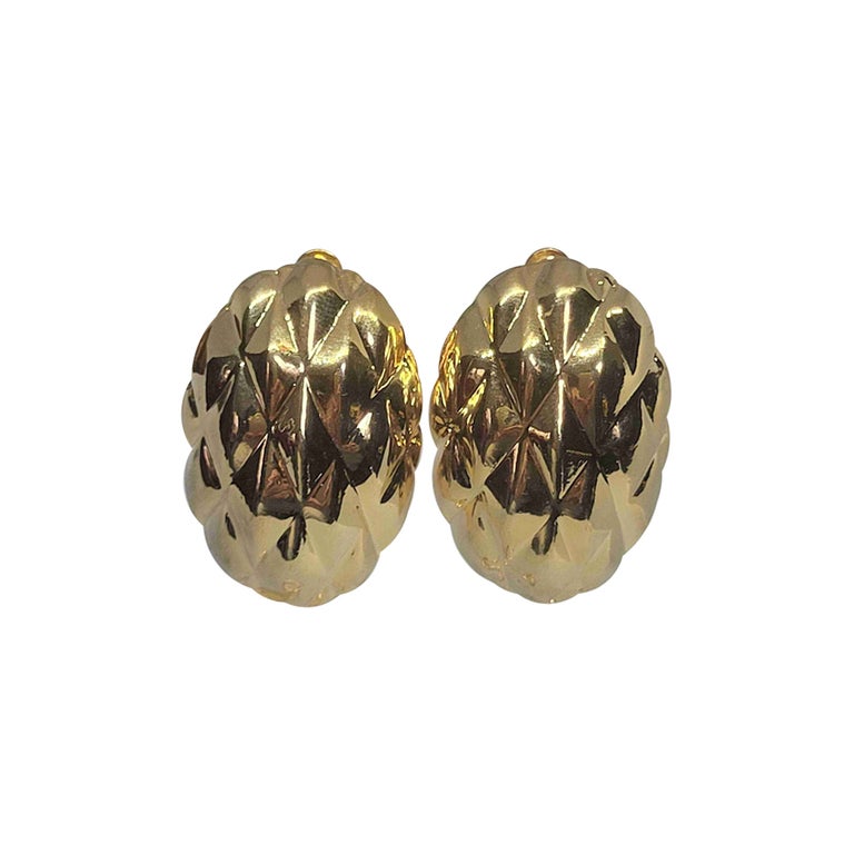 Golden metal earrings