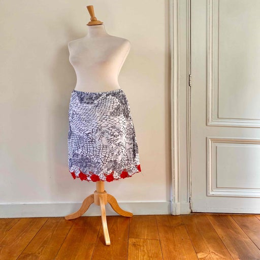Patterned midi skirt