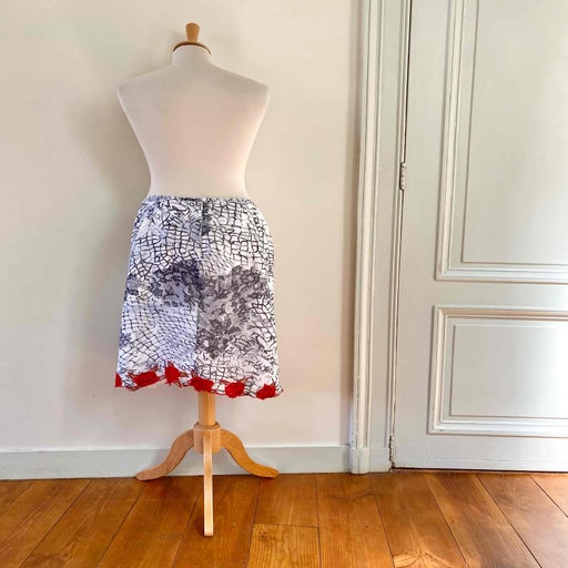 Patterned midi skirt