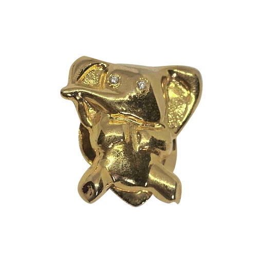 Golden metal brooch