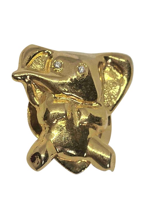 Golden metal brooch