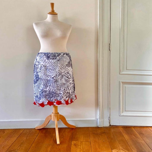 Patterned midi skirt
