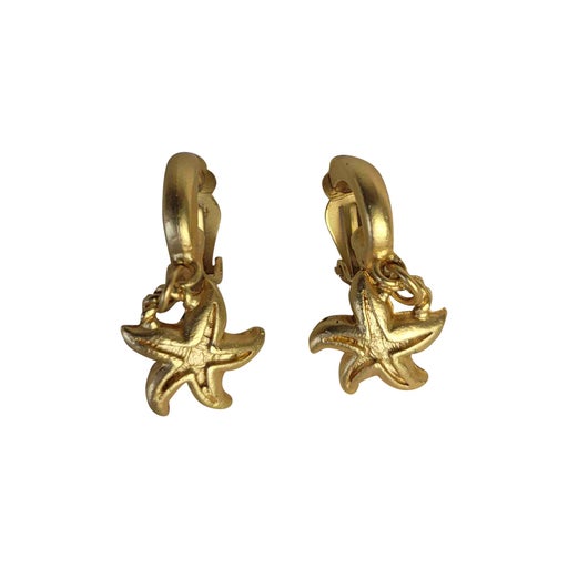 Golden metal earrings