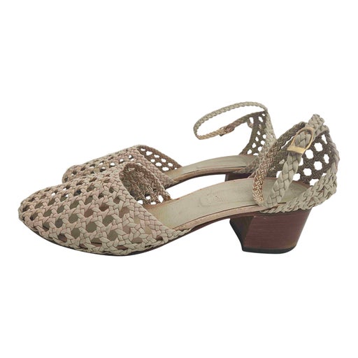 Woven leather sandals