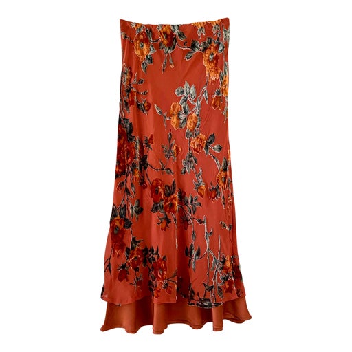 Silk and velvet skirt