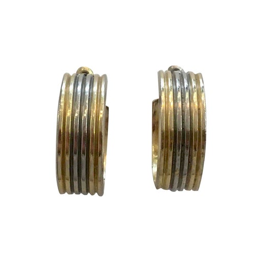 Boucles d’oreilles en métal doré et argenté