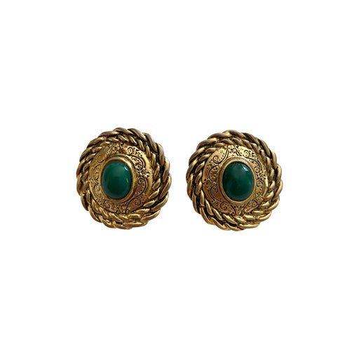 Golden metal earrings