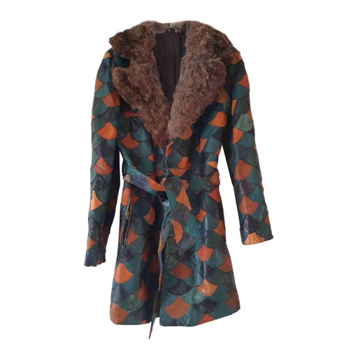 Trench en patchwork de cuir