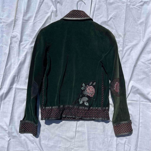Veste en velours et cuir