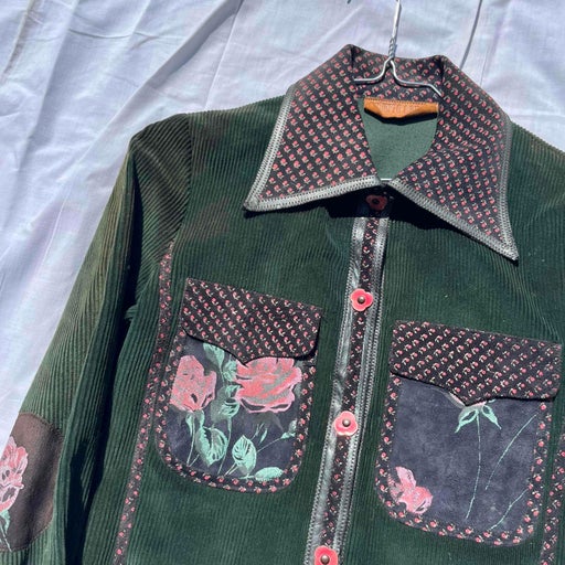 Veste en velours et cuir