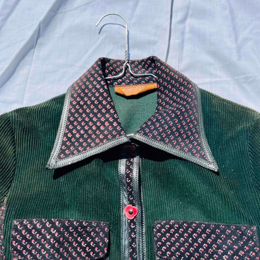 Veste en velours et cuir