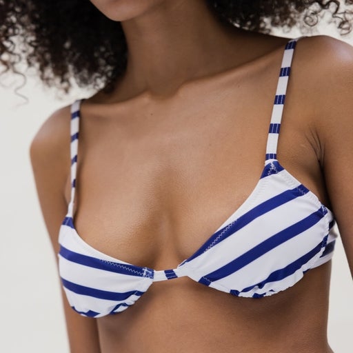 Musier striped bikini top